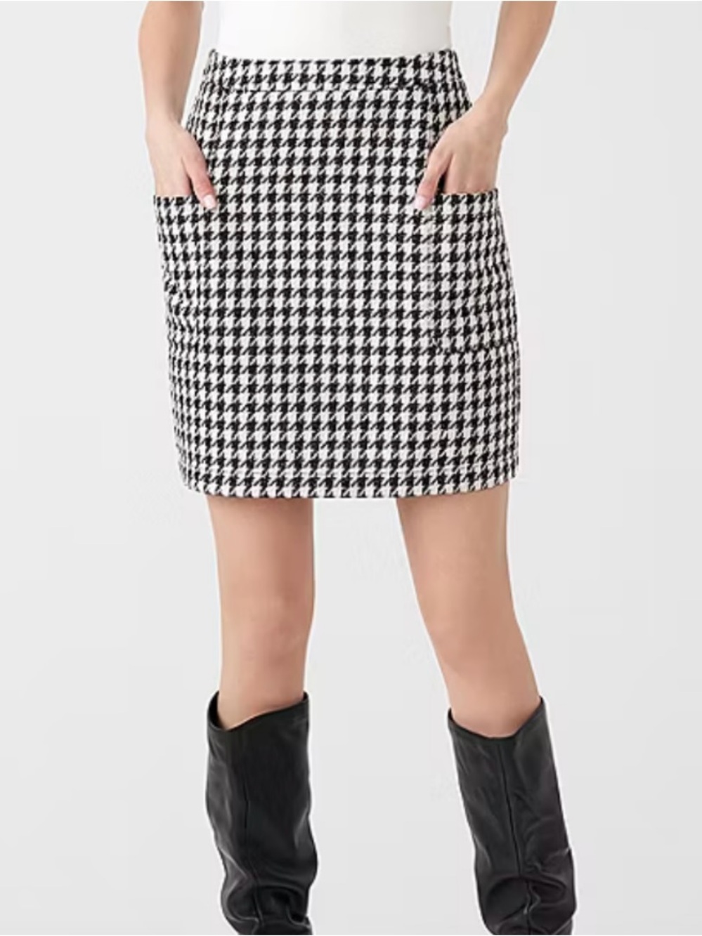 NWT Rebecca Minkoff Black and White Houndstooth Mini Skirt
